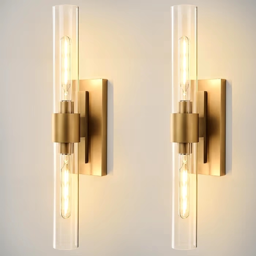Champagne Brass Wall Sconce- 2pk
